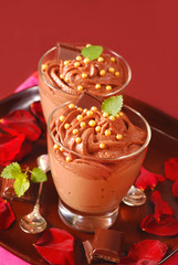 chocolate and nougat mousse