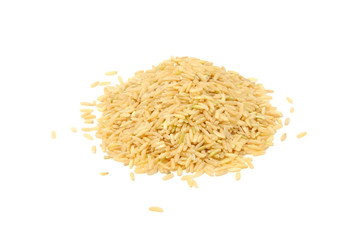 Pile of Brown Rice Isolated on White Background