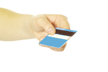 hand holding credit card