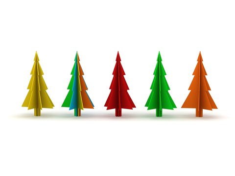 Colored Stylish Christmas Tree