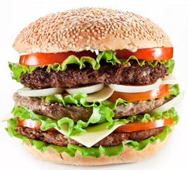 hamburger on white