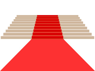 Escaliers avec tapis rouge