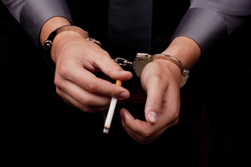 Arrested in handcuffs