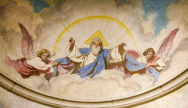 God of the Father - detail from baptistery in Vienna church