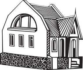 vector illustration of country house