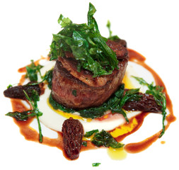 Steak isolated on white