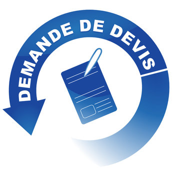 demande de devis sur vignette fl&eacute;ch&eacute;e bleue
