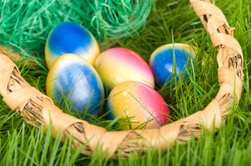 Easter eggs in the basket