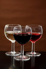 Red, rose and white wine, drink photo