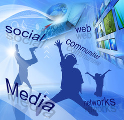Social media networks (Global and Communication concept)