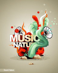 music nature vector illustration