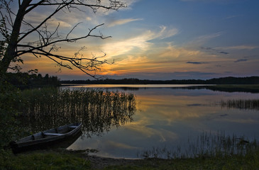 View of lake in late evening.