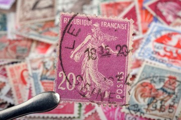 timbres - La Semeuse 20 centimes - philatélie France