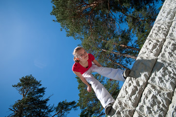 Young woman relax in green park