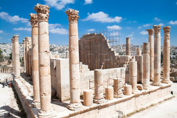 Columns of the temple of Zeus in Jerash