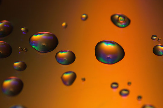 beautiful and colorful drops on cd, technology photo
