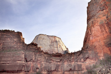 Great White Throne Red Rock Walls Zion Canyon National Park Utah