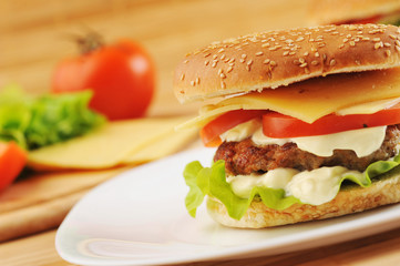 hamburger with cutlet