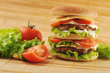 hamburger with cutlet