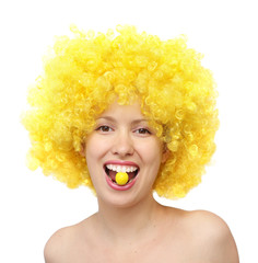 beautiful woman with candy