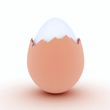 3D render of Broken egg shell