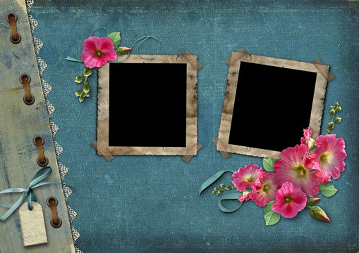 Vintage background with frames for photos