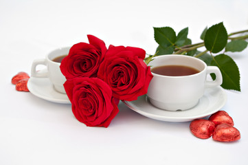 Obraz na płótnie Canvas rose i herbata