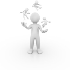 Man juggling with people