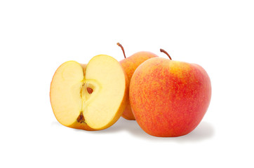 cut red apple