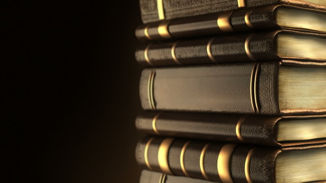 Books stacks in depth of field