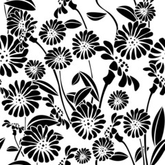 Seamless floral background, graphic pattern