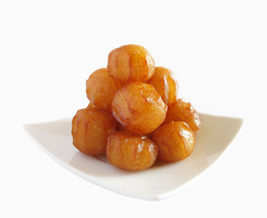 Persian traditional pastry called Bamieh