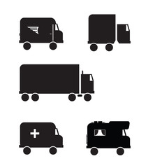 Five Transportation Vehicle Icons