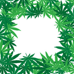 Naklejka na ściany i meble Marijuana leaves frame