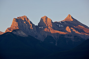 Sunrise light on mountains