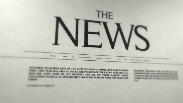 The News - cover of newspaper