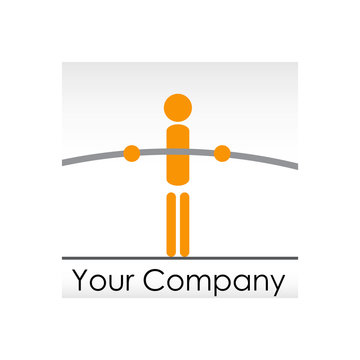 Logo tightrope walker, balance concept # Vector