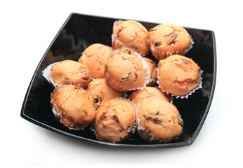 Bowl full of delicious muffins with sugar - sweet food