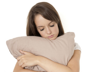 Obraz premium Sad teenager isolated on white