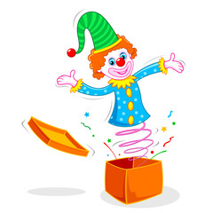 Clown coming out of Box