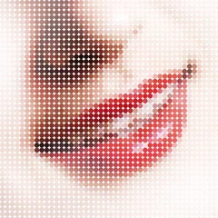 Papier Peint photo Pixels Pixels de sourire