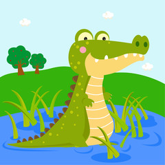 crocodile on the river