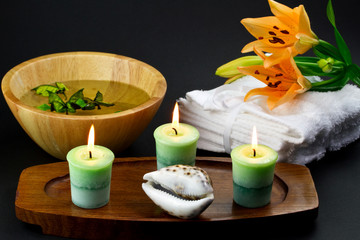Candles and spa accessories