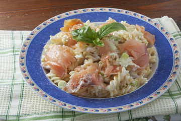 Pasta with salmon