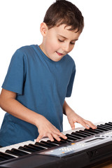 Boy playing piano