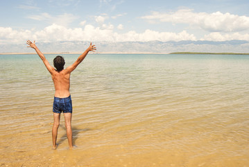 Young man at the beach