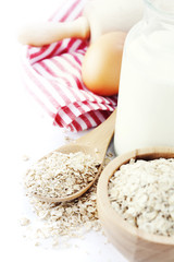 Fresh ingredients for oatmeal cookies