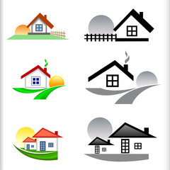 New -  House  ICONS color and B/W