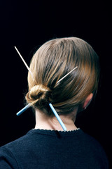 Naklejka premium Mädchen mit Japan-Dutt