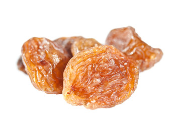 raisins closeup isolated on white background